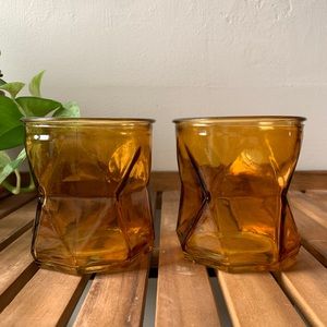 Geometric Amber Candle Holders 🍁